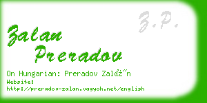 zalan preradov business card